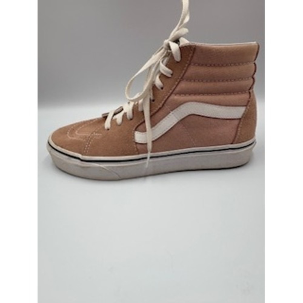 Vans Sk8-Hi Sneakers Pink Suede Canvas High Top Shoes Women Skater Retro 8.5 US